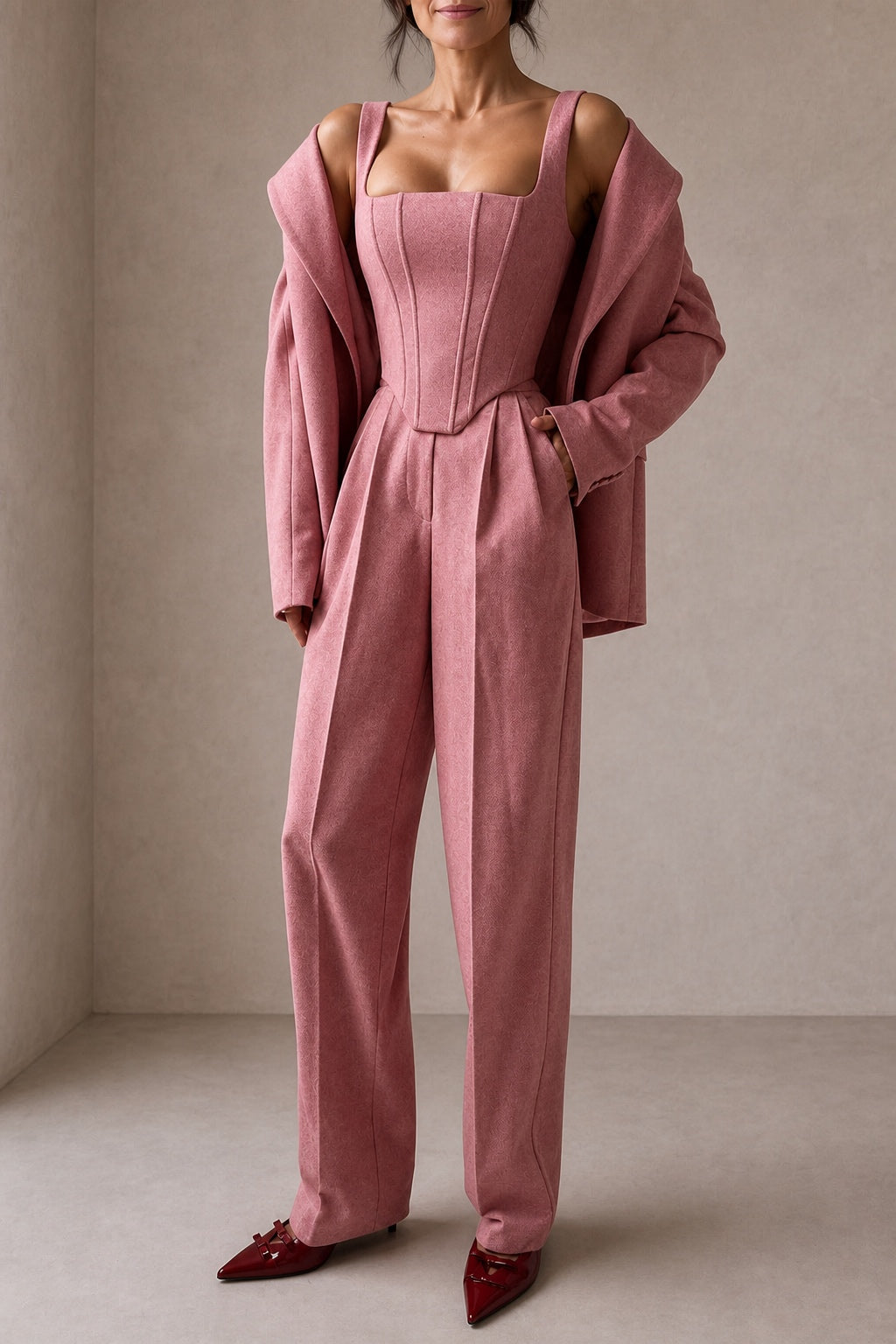 Dolce | Completo a Tre Pezzi con Blazer Doppiopetto