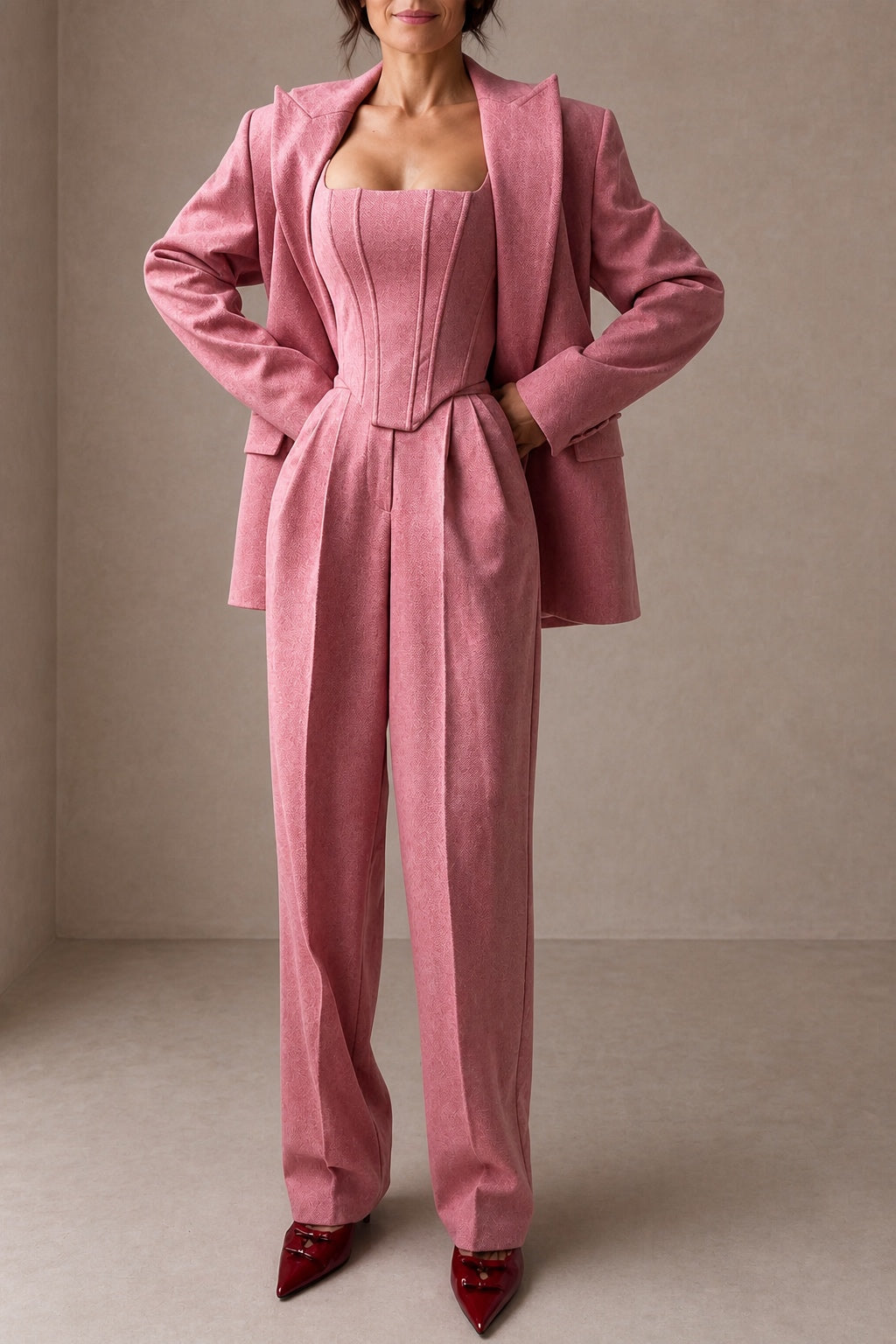 Dolce | Completo a Tre Pezzi con Blazer Doppiopetto