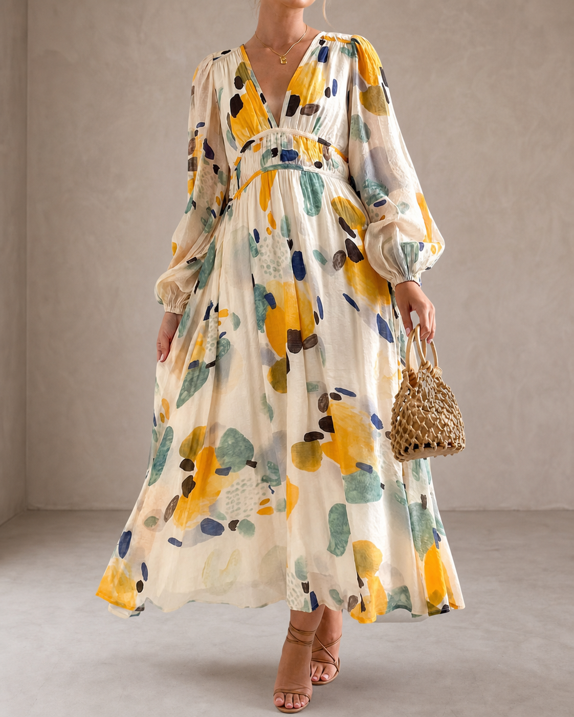 Celine | Abito Femminile con Motivo Floreale