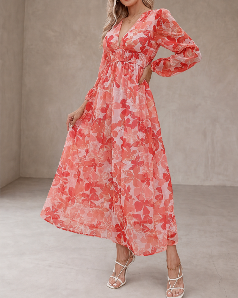 Celine | Abito Femminile con Motivo Floreale