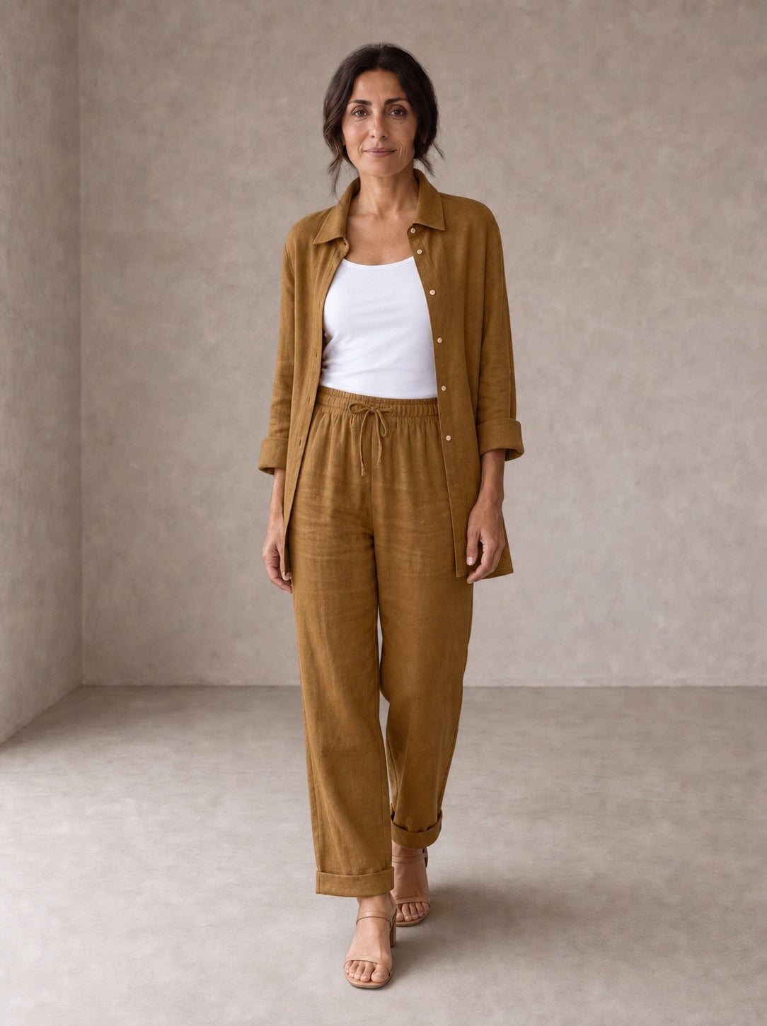 Martina | completo camicia e pantaloni in lino e cotone