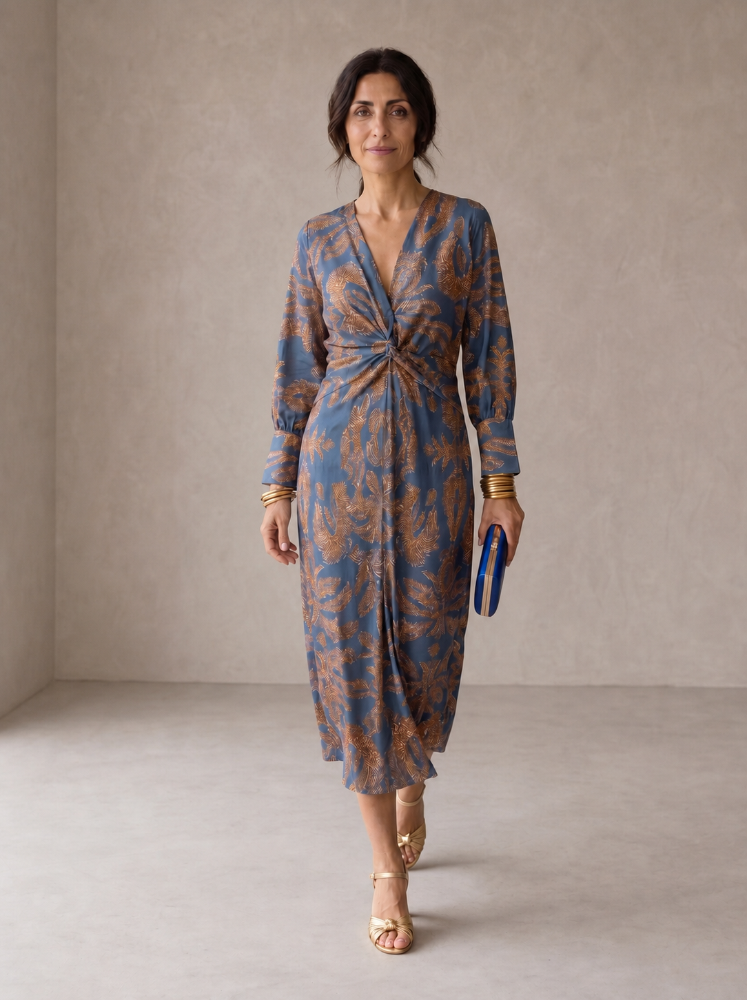 Celeste | Abito Midi Eleganza Fiorita