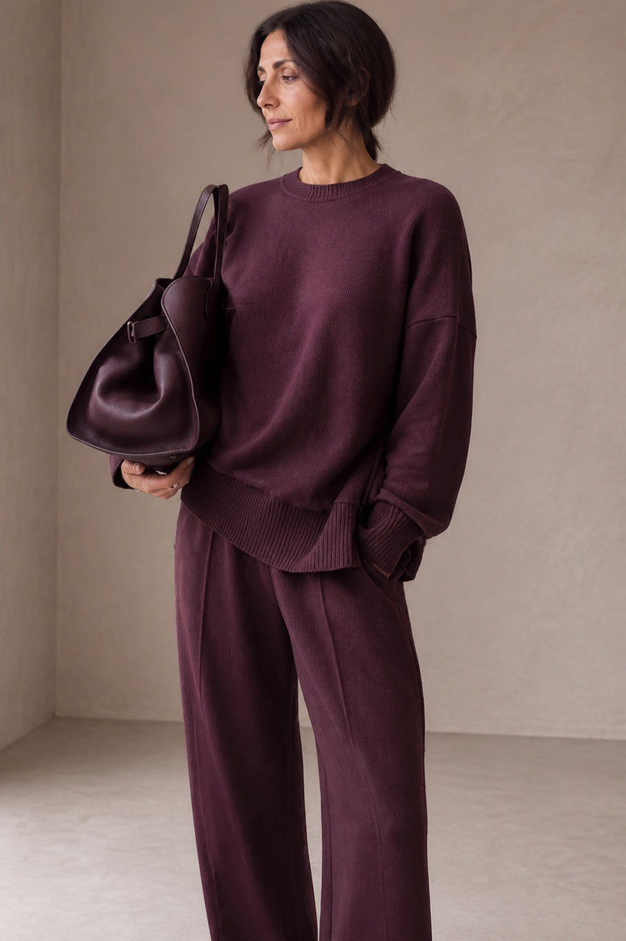Valentina | Set in Maglia con Felpa Morbida e Pantaloni Eleganti
