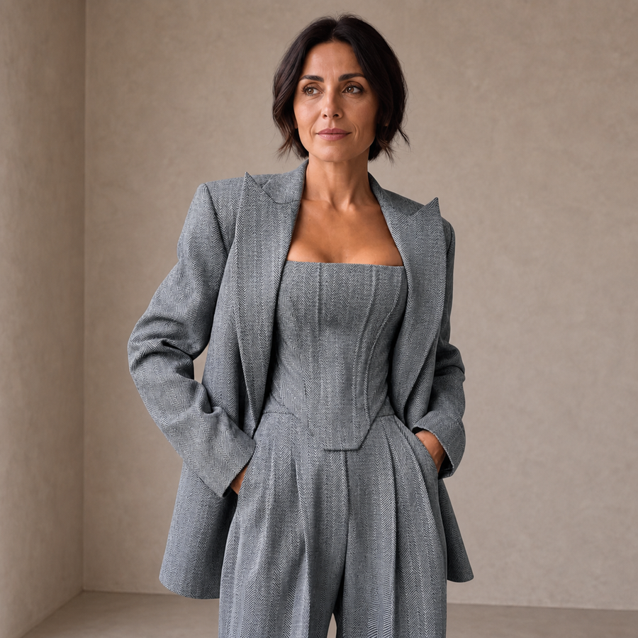 Dolce | Completo a Tre Pezzi con Blazer Doppiopetto