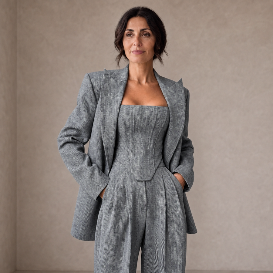 Dolce | Completo a Tre Pezzi con Blazer Doppiopetto