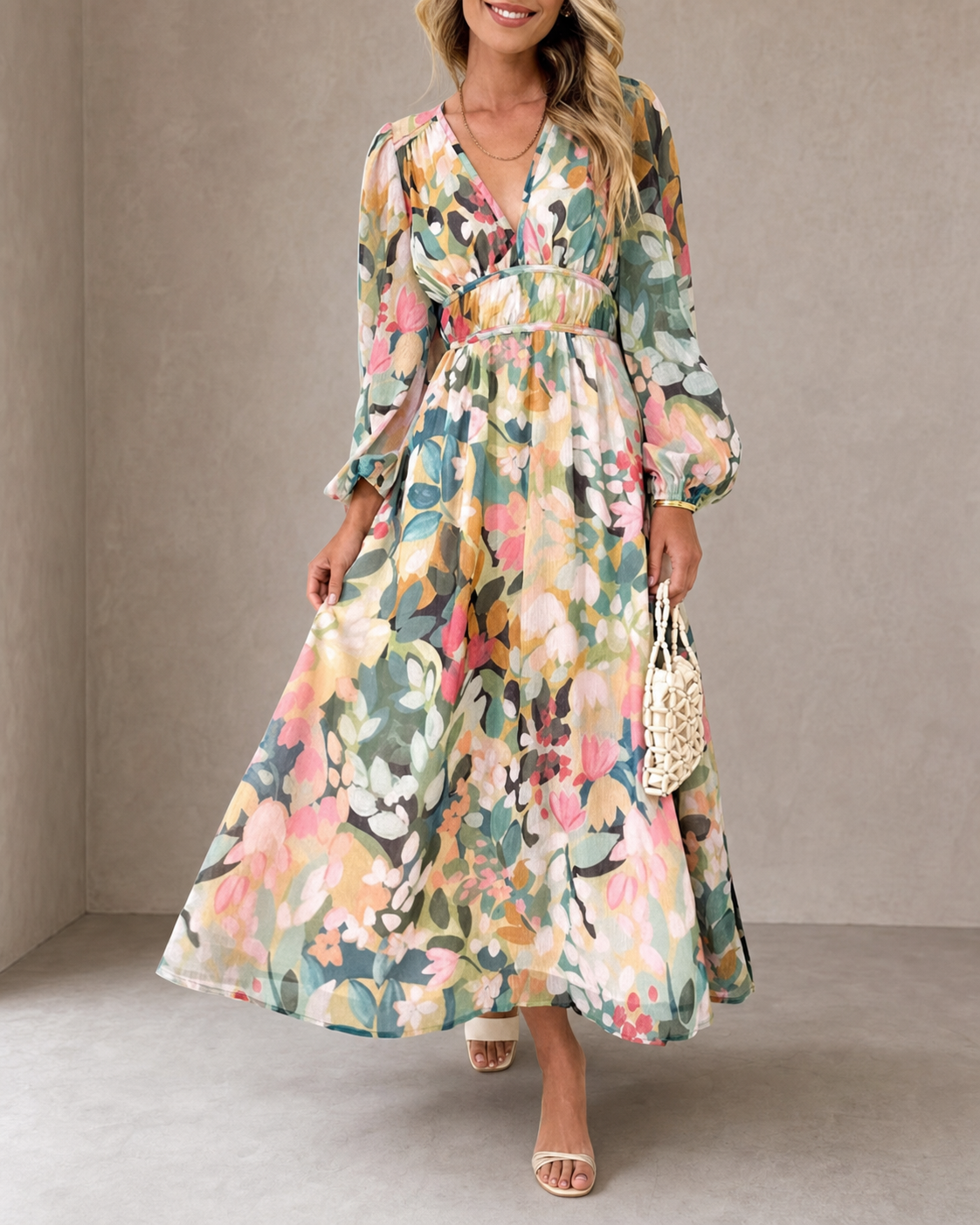 Celine | Abito Femminile con Motivo Floreale