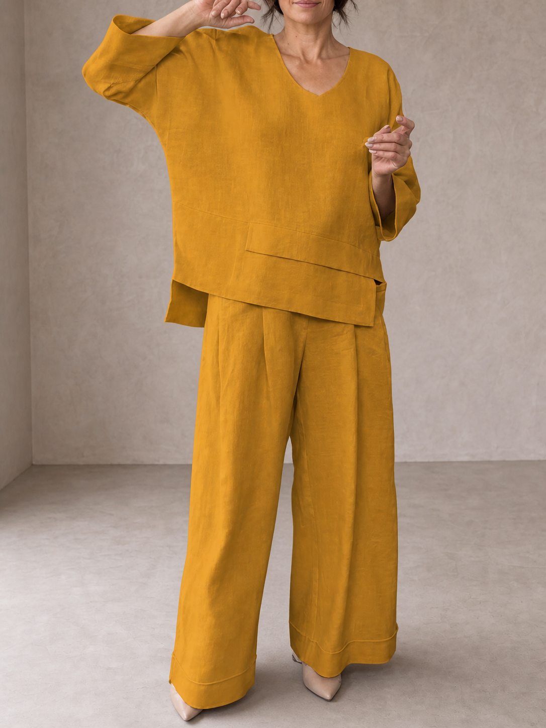 Renaya | Completo casual in cotone e lino