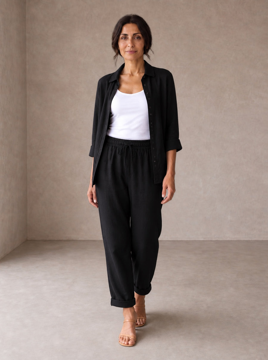 Martina | completo camicia e pantaloni in lino e cotone