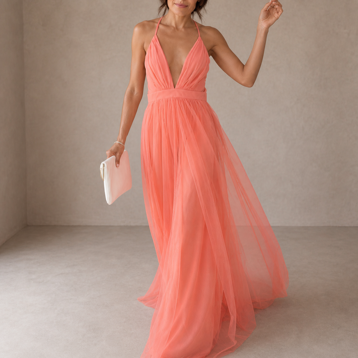 Ginevra | Maxi Abito Luce Corallo