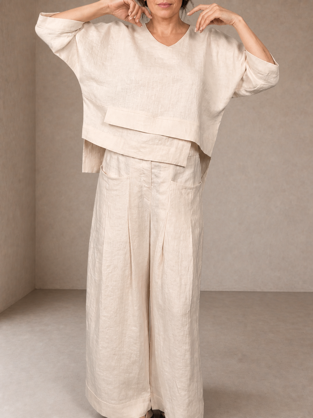Renaya | Completo casual in cotone e lino