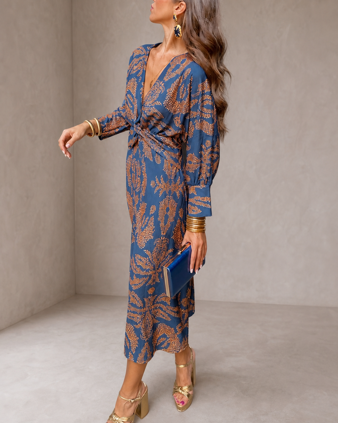 Celeste | Abito Midi Eleganza Fiorita
