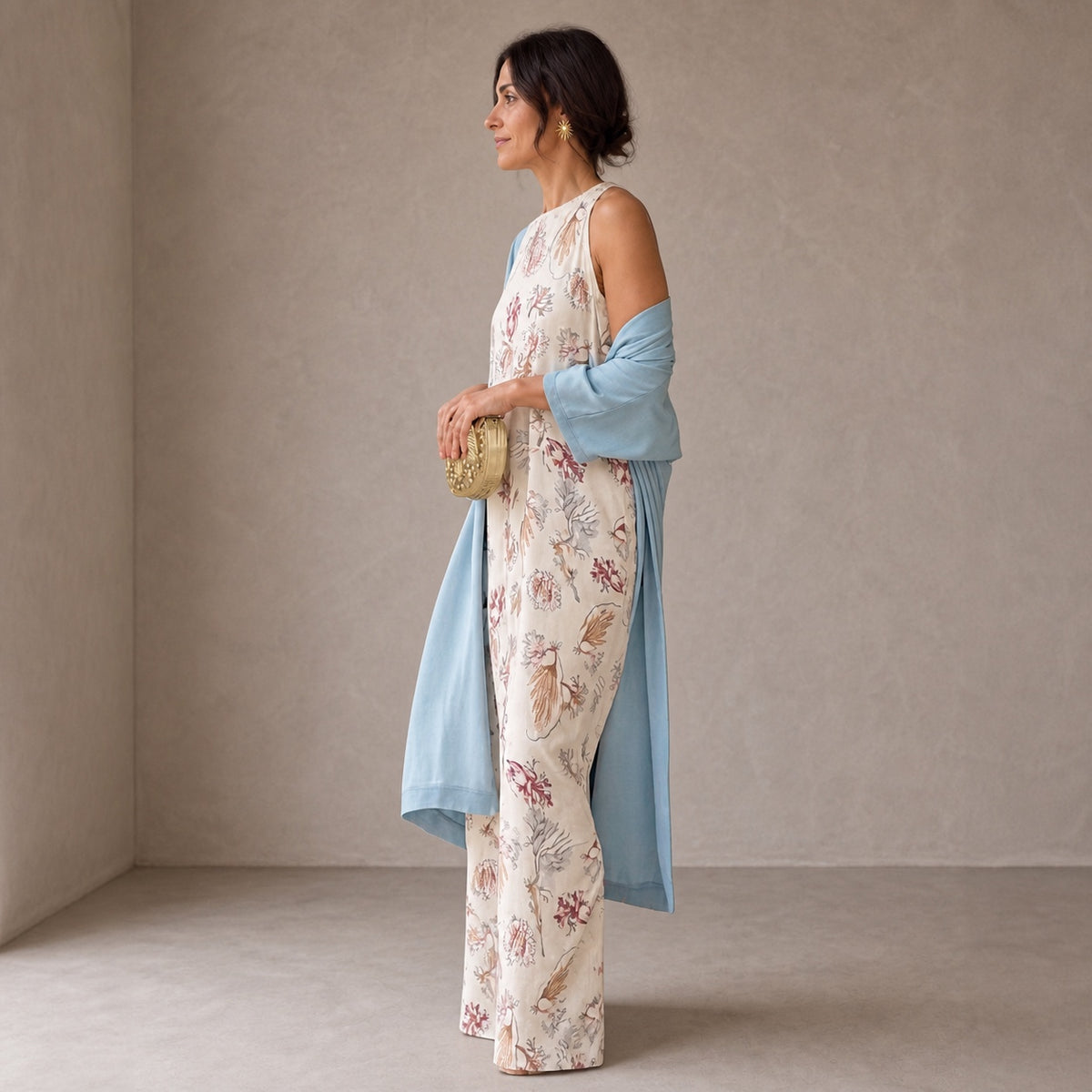 Elveria | Abito maxi con cardigan