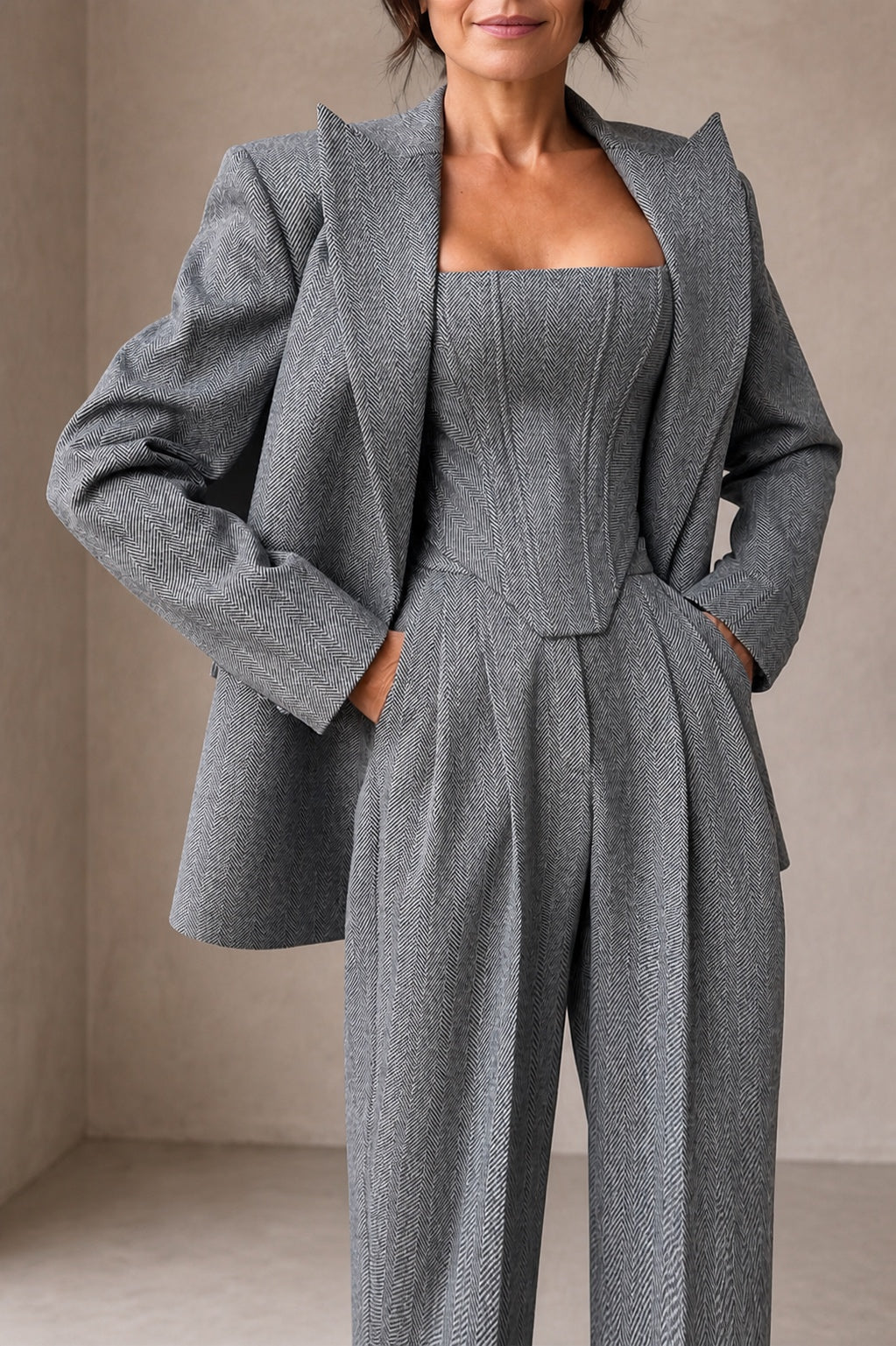 Dolce | Completo a Tre Pezzi con Blazer Doppiopetto