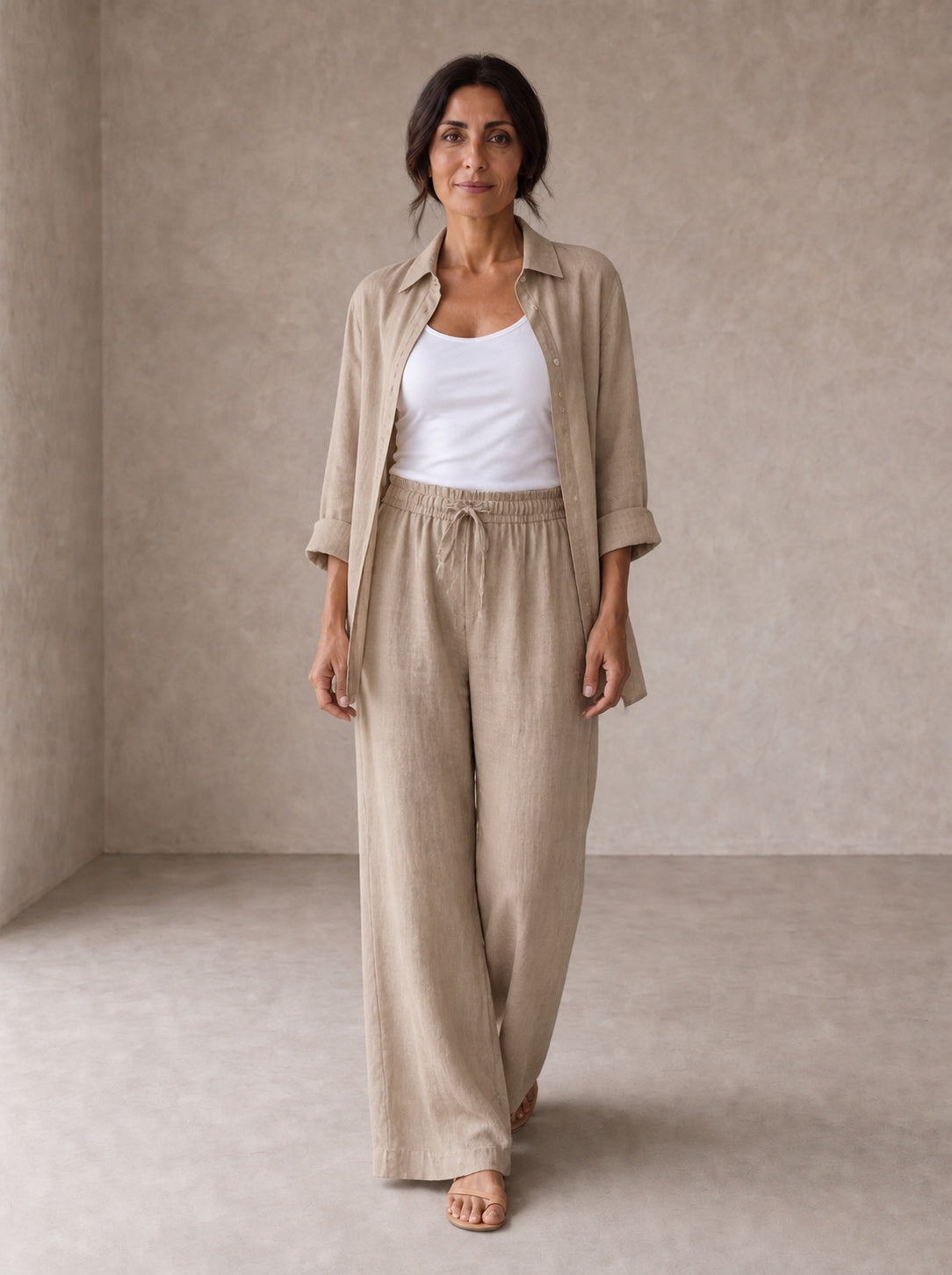 Martina | completo camicia e pantaloni in lino e cotone