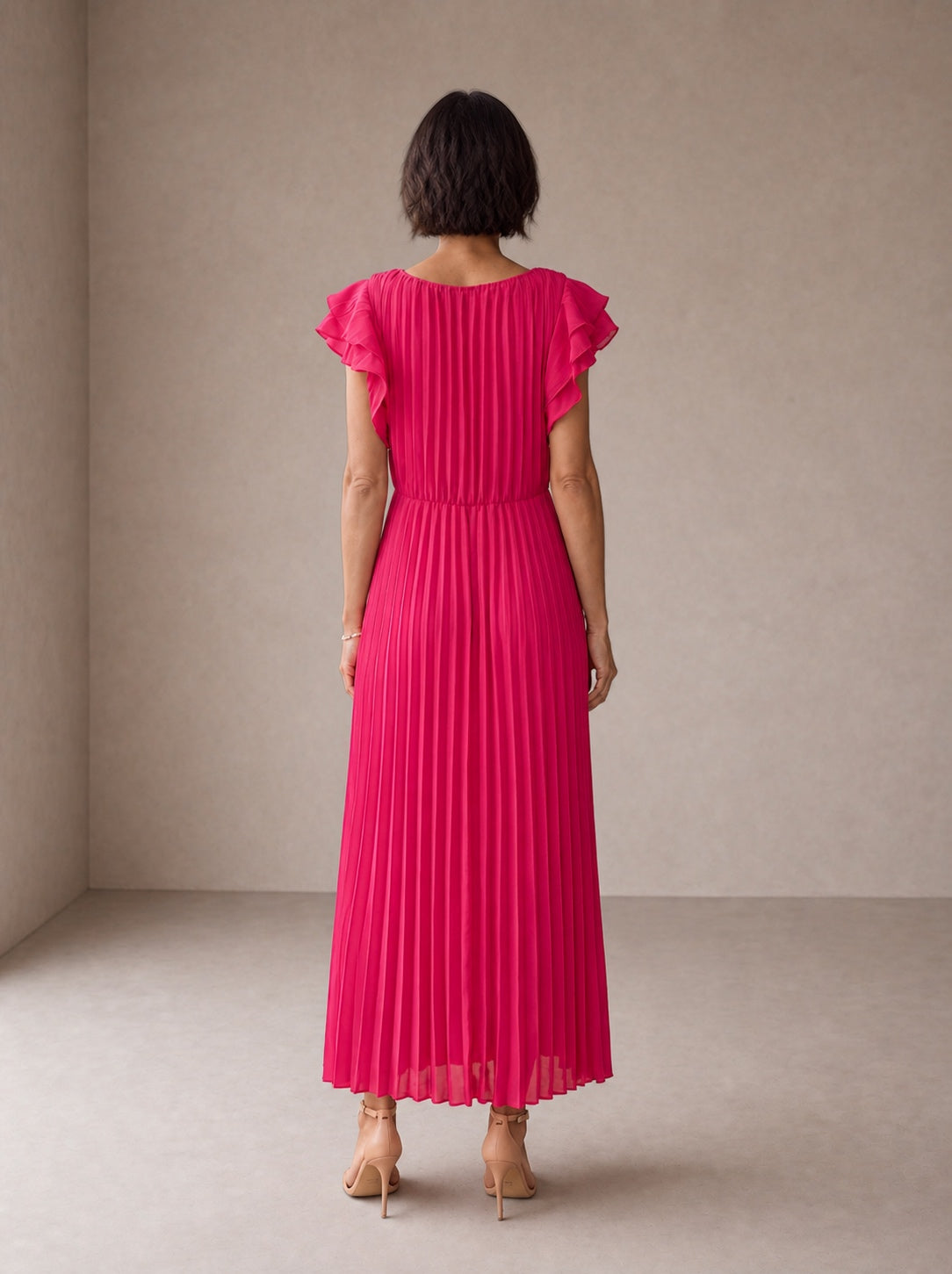 Seraphina | Elegante Maxi Abito Plissettato con Vita Annodata