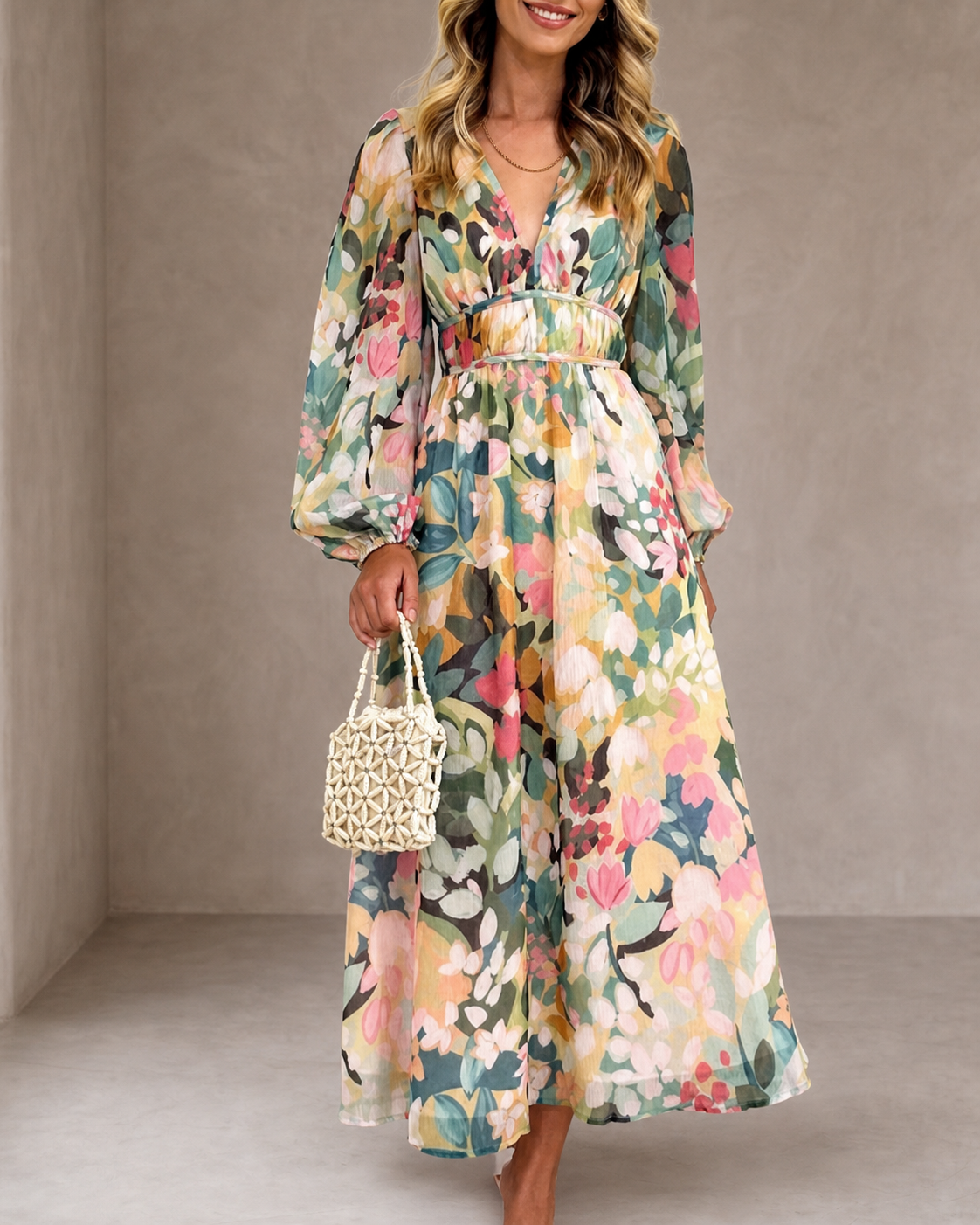 Celine | Abito Femminile con Motivo Floreale