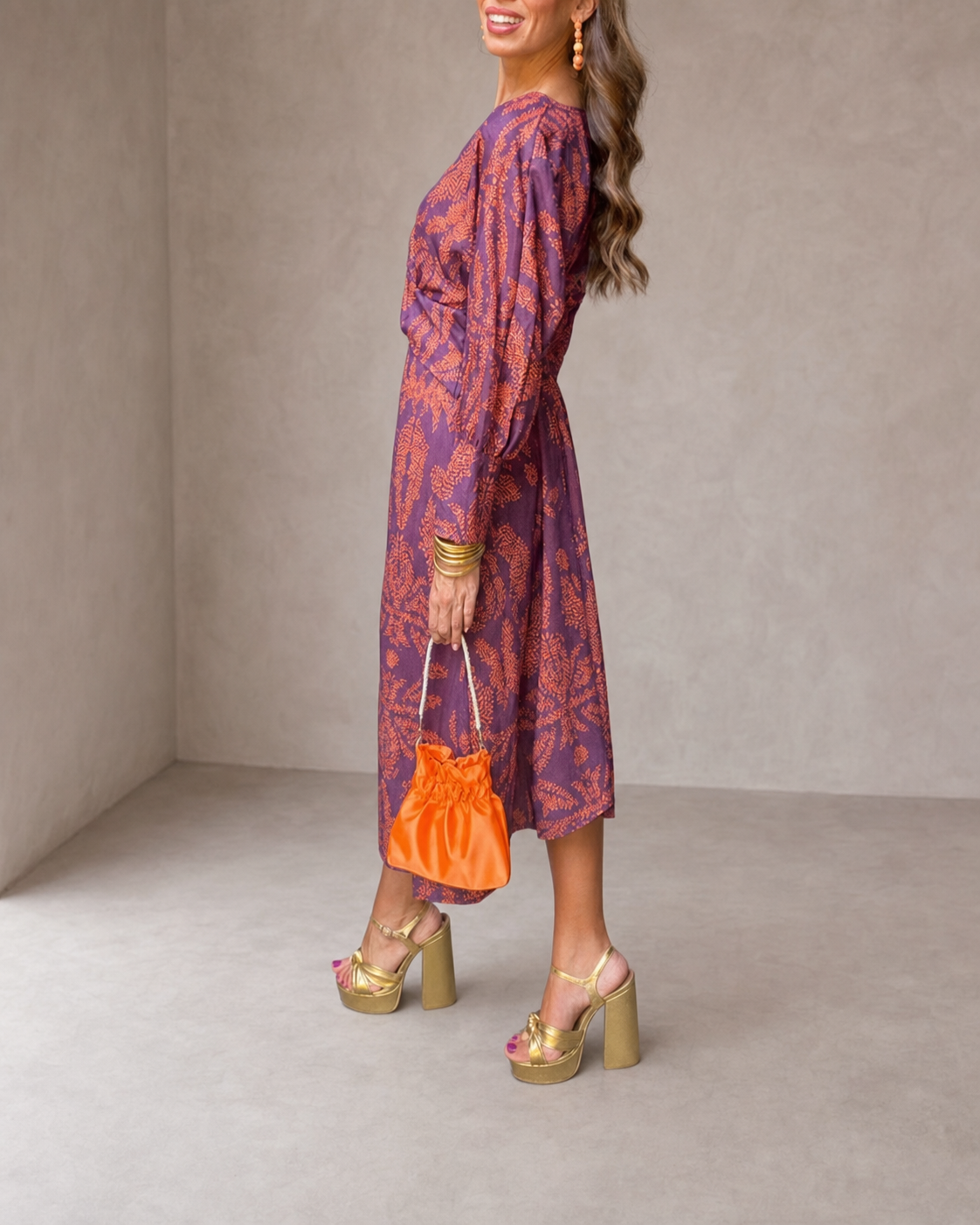 Celeste | Abito Midi Eleganza Fiorita