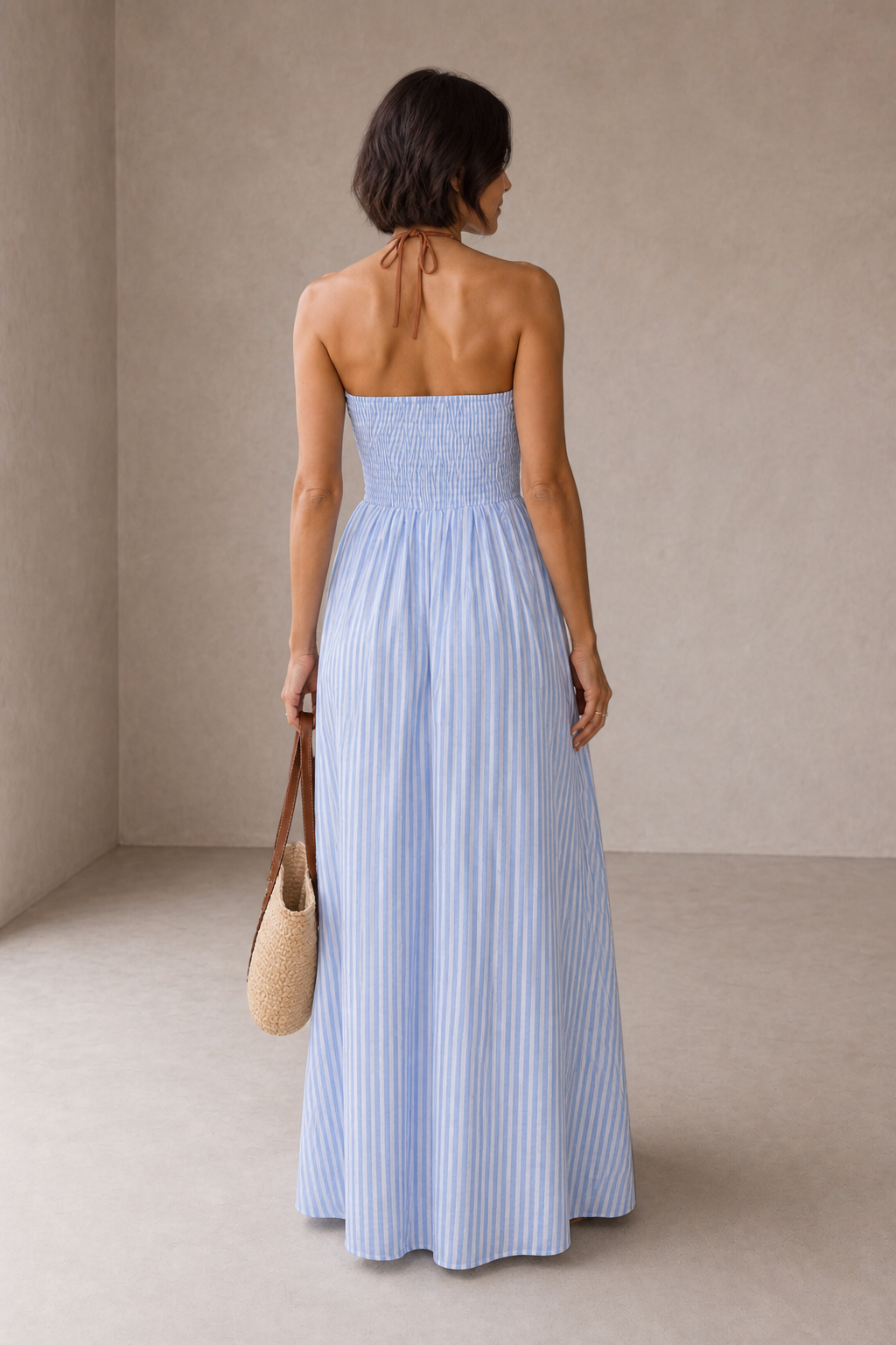 Laurina | Abito Lungo a Righe con Scollo cut-out