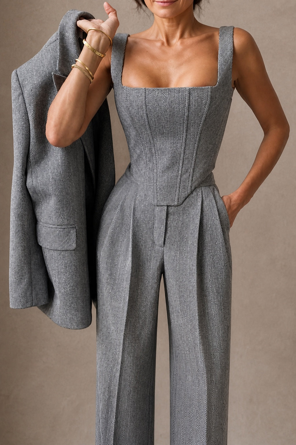 Dolce | Completo a Tre Pezzi con Blazer Doppiopetto