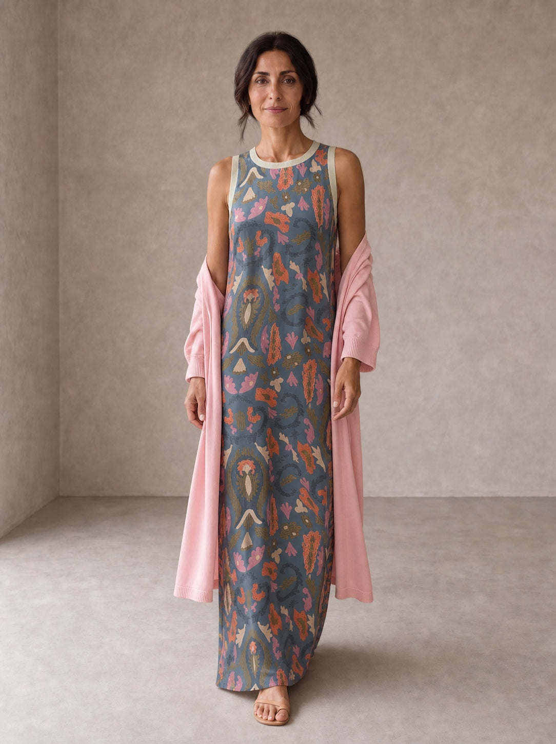 Elveria | Abito maxi con cardigan