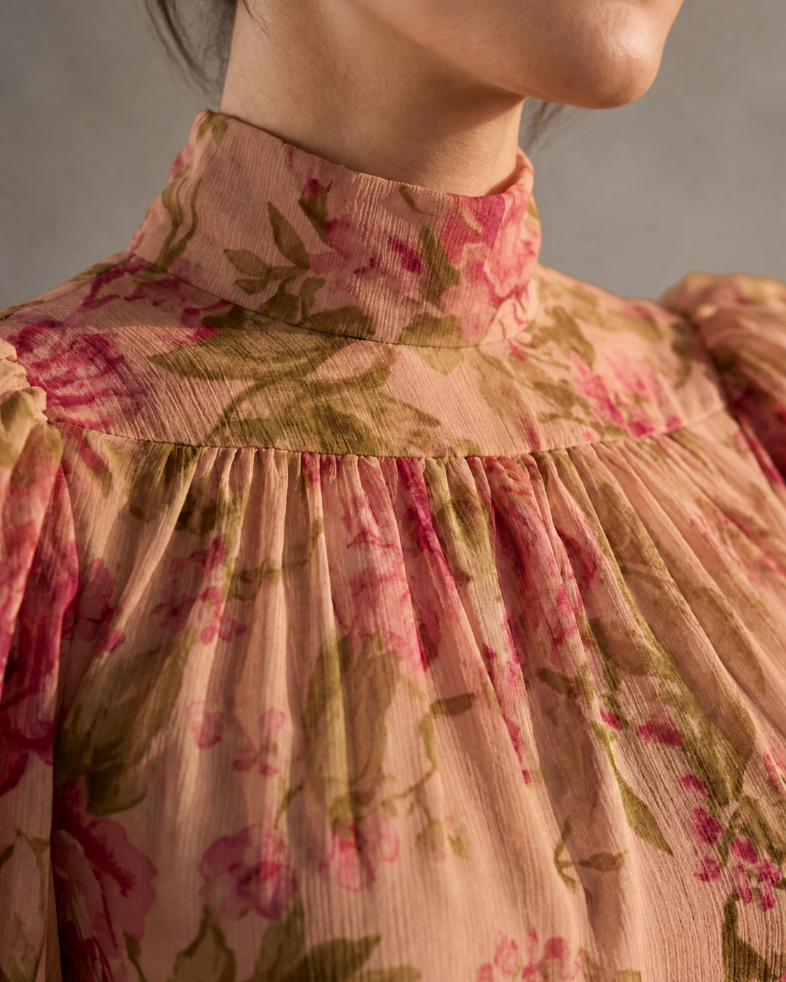 Rosario | Abito Lungo Floreale in Chiffon