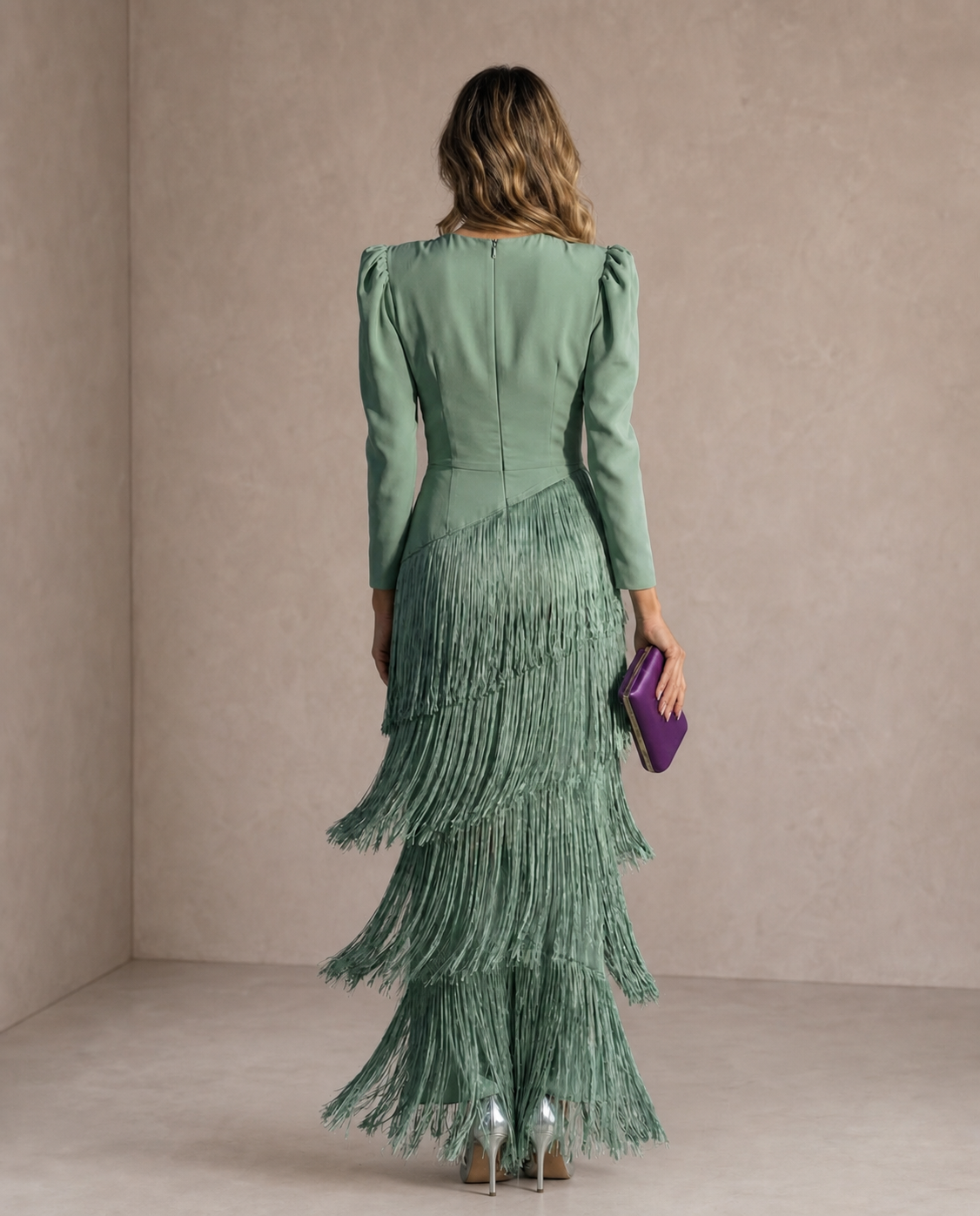 Chiara | Abito Elegante con Maniche a Frange