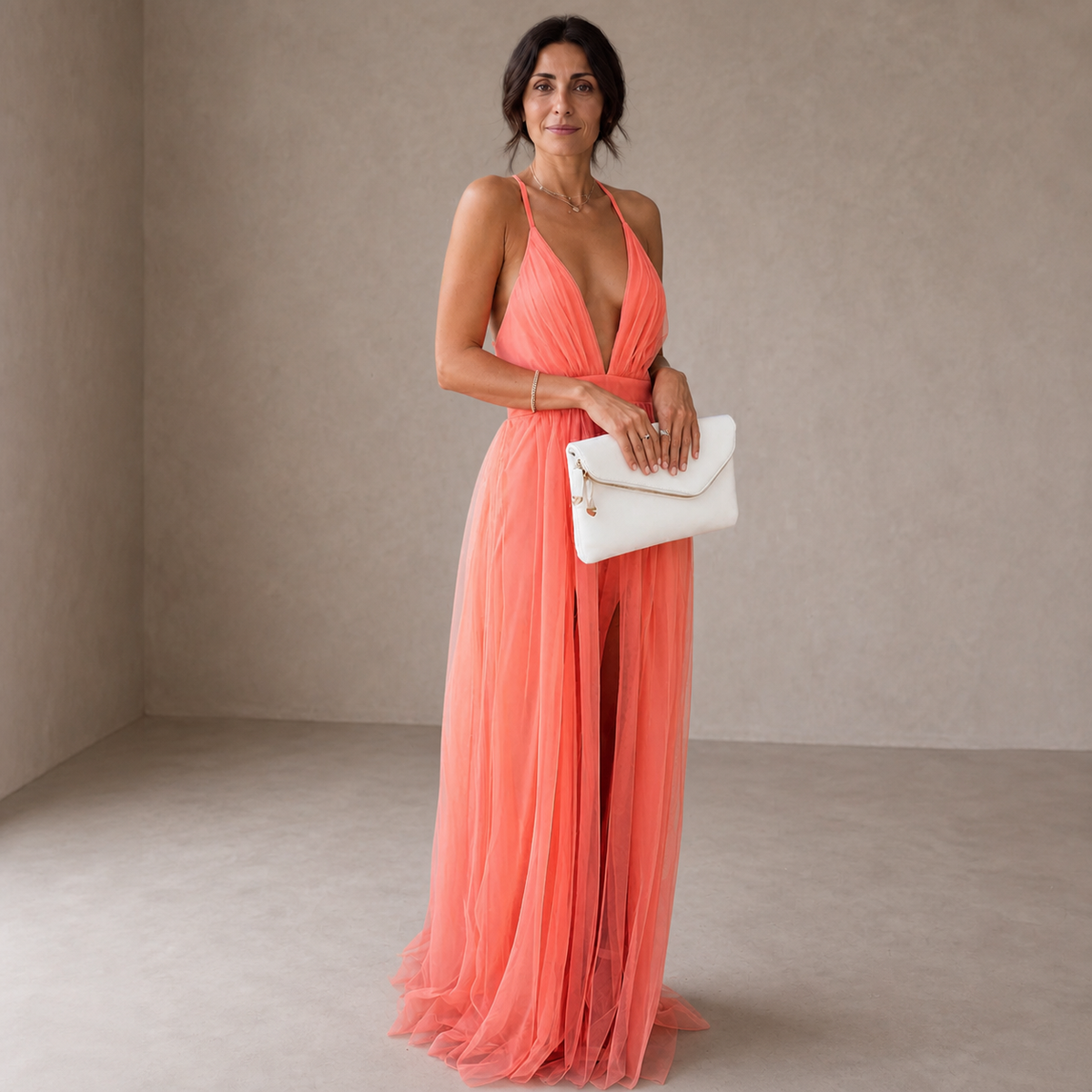 Ginevra | Maxi Abito Luce Corallo
