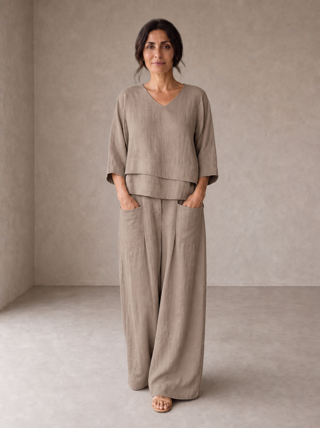 Renaya | Completo casual in cotone e lino