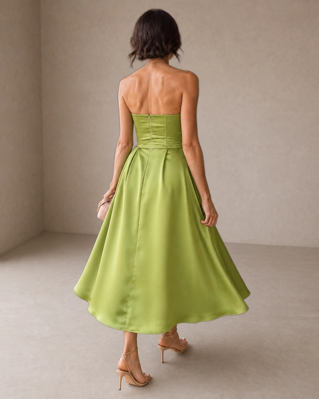 Liora | Abito Midi Elegante Senza Spalline