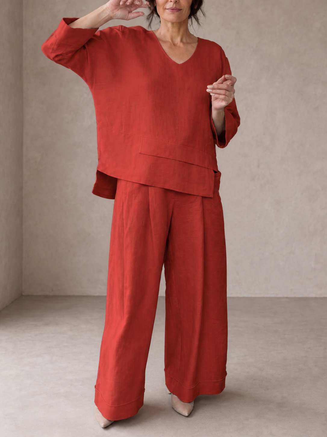Renaya | Completo casual in cotone e lino