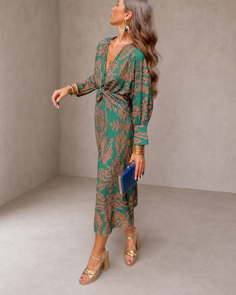 Celeste | Abito Midi Eleganza Fiorita