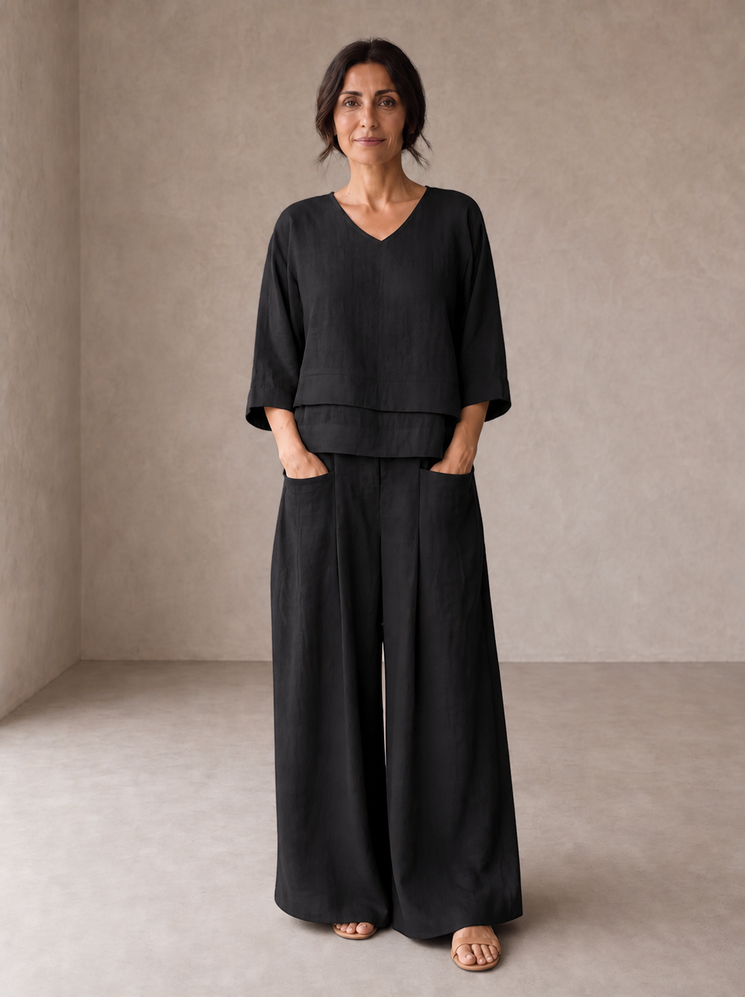 Renaya | Completo casual in cotone e lino