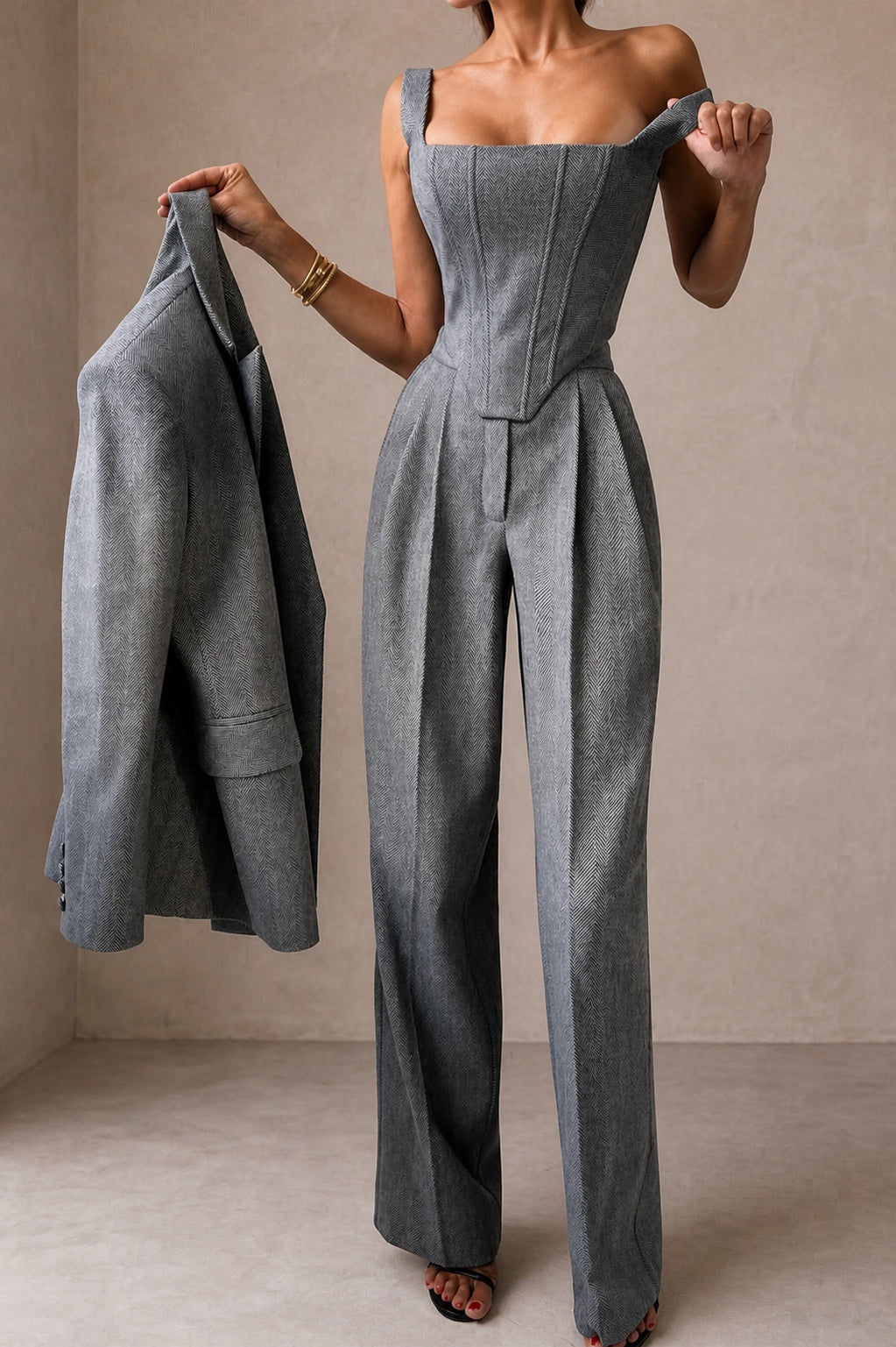Dolce | Completo a Tre Pezzi con Blazer Doppiopetto