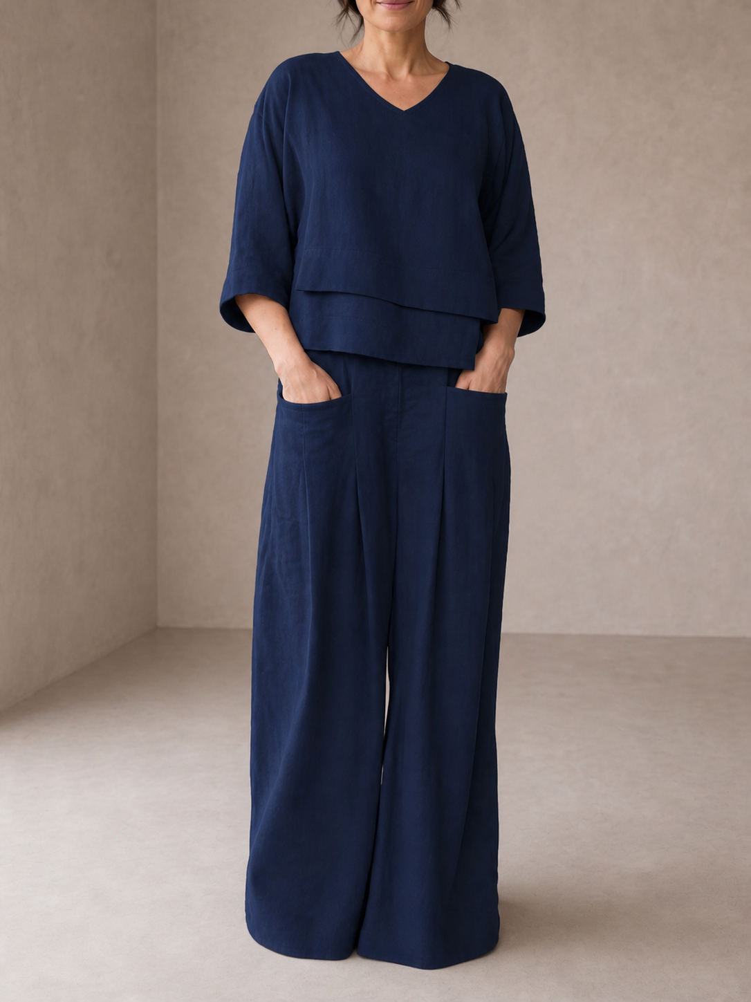 Renaya | Completo casual in cotone e lino