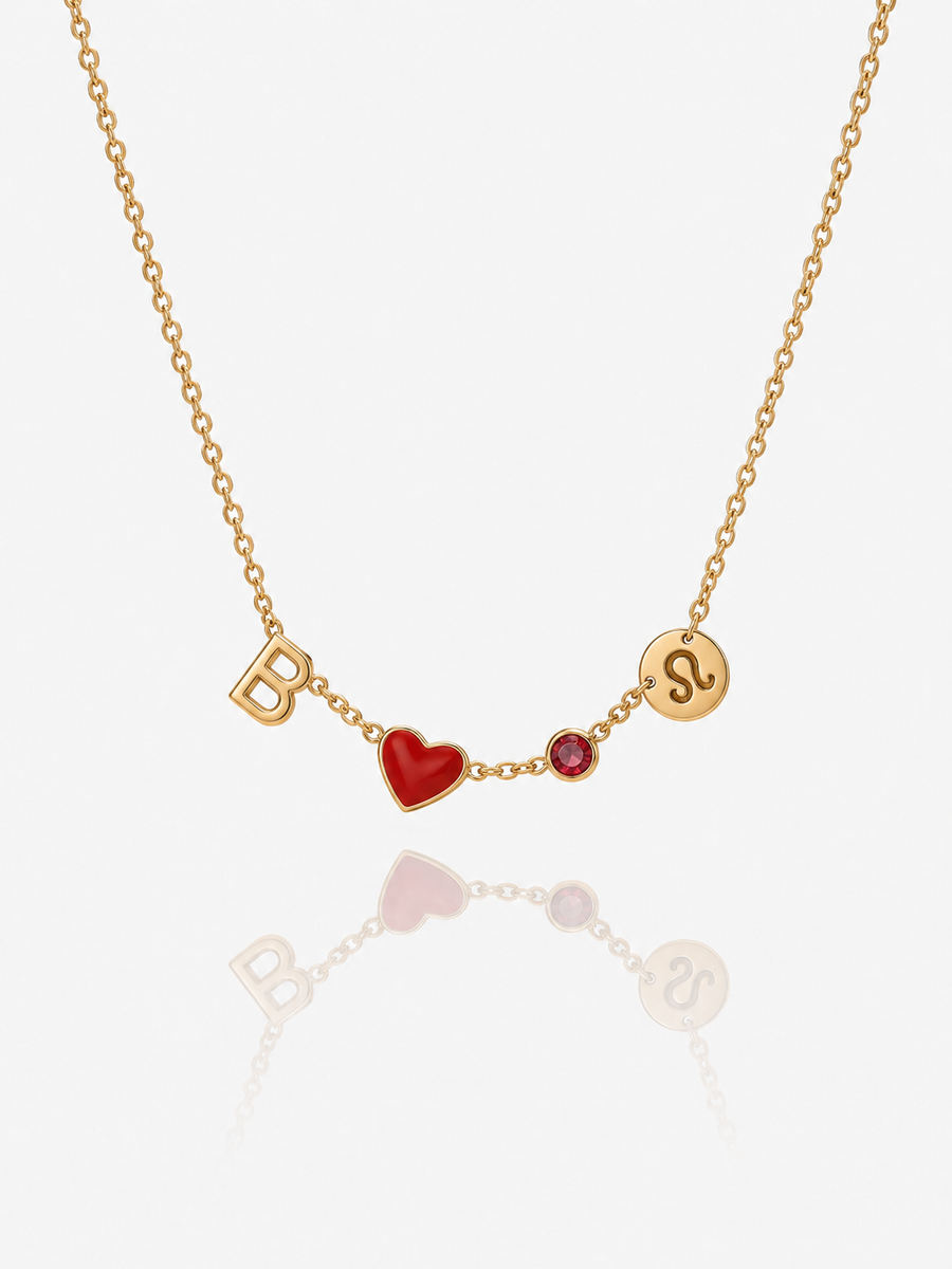 Alina | Collana con Iniziale a Forma di Cuore