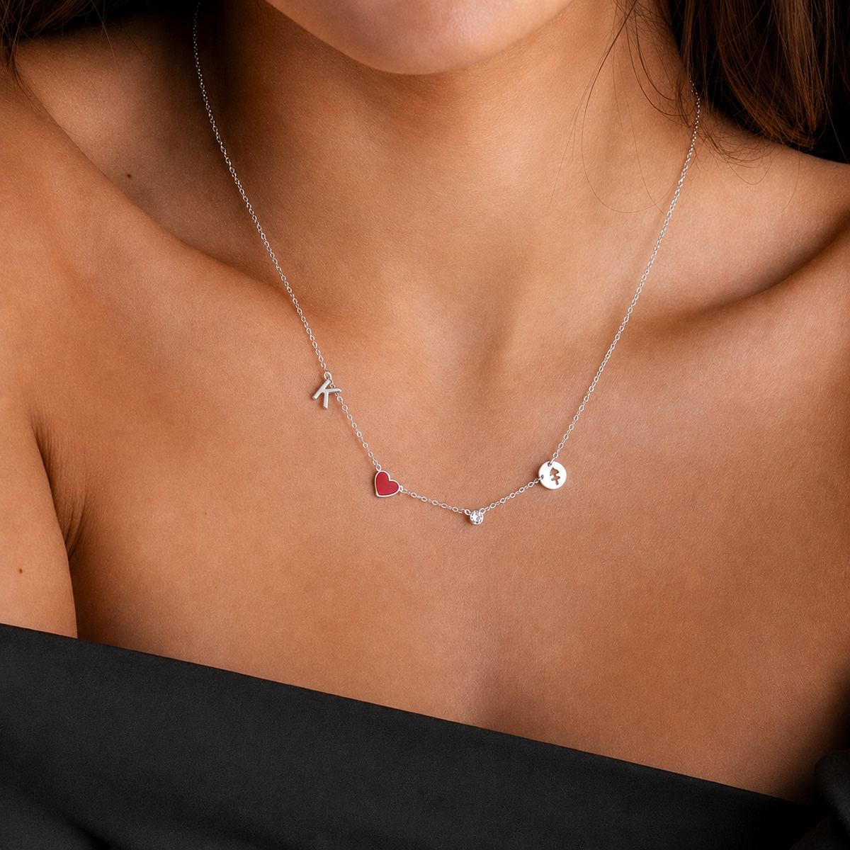 Alina | Collana con Iniziale a Forma di Cuore