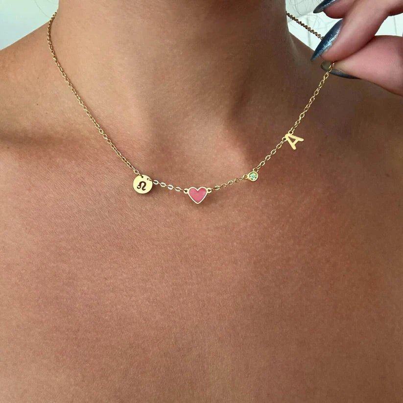 Alina | Collana con Iniziale a Forma di Cuore